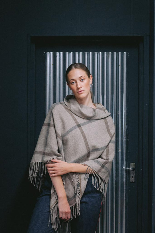 Hawthorn Poncho with High Neck
