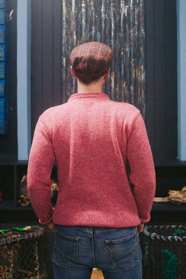 Men's Donegal Flecked Tweed Sweater Dusty Pink