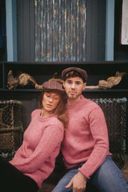 Men's Donegal Flecked Tweed Sweater Dusty Pink