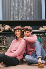 'Pretty in Pink' Ladies Donegal Flecked Tweed Sweater