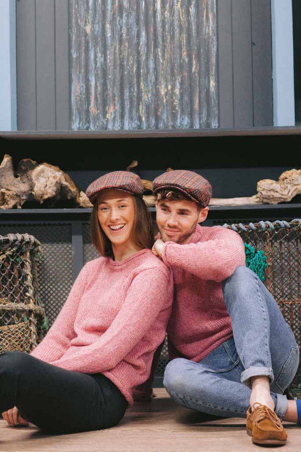 'Pretty in Pink' Ladies Donegal Flecked Tweed Sweater