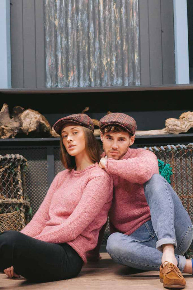 'Pretty in Pink' Ladies Donegal Flecked Tweed Sweater