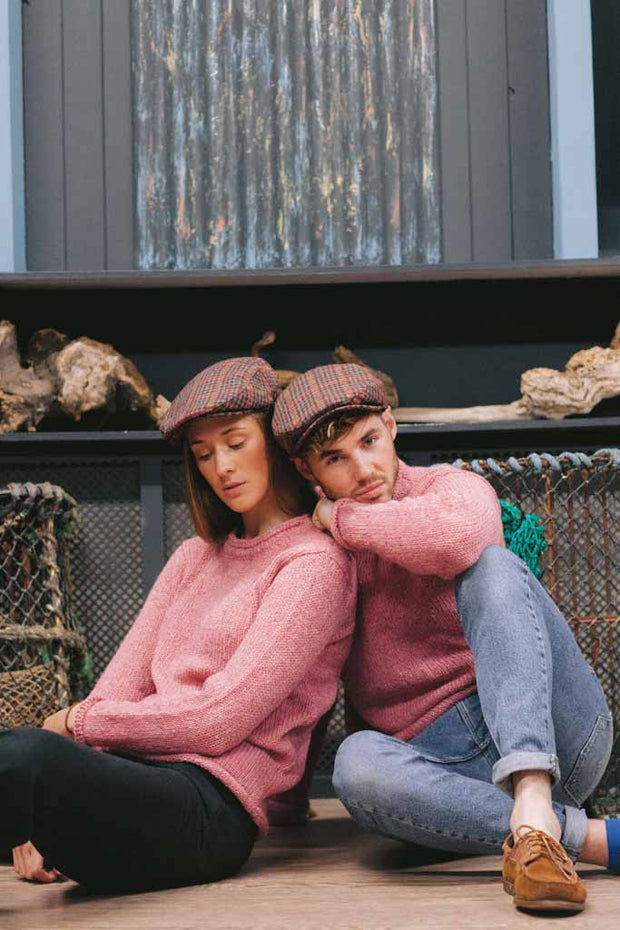 'Pretty in Pink' Ladies Donegal Flecked Tweed Sweater