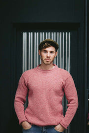Men's Donegal Flecked Tweed Sweater Dusty Pink