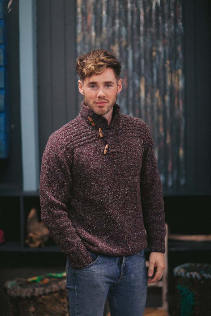 Mens toggle button on sale sweater